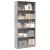 Bibliotecă, gri beton, 80x24x176 cm, lemn prelucrat GartenMobel Dekor