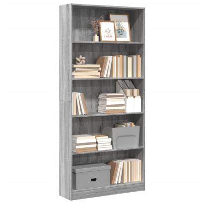 Bibliotecă, gri sonoma, 80x24x176 cm, lemn prelucrat GartenMobel Dekor