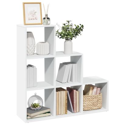 Bibliotecă/separator cameră 3 niveluri , alb, 99x29x99 cm, lemn GartenMobel Dekor