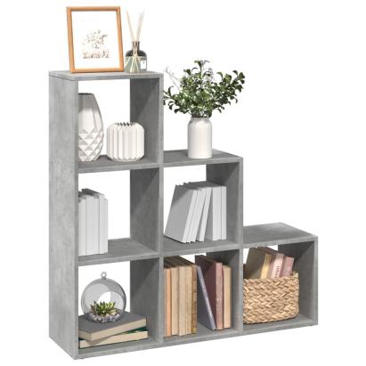 Bibliotecă/separator cameră 3 niveluri , gri, 99x29x99 cm lemn GartenMobel Dekor