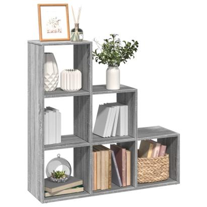 Bibliotecă/separator, 3 niveluri  gri sonoma 99x29x99 cm lemn GartenMobel Dekor