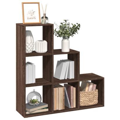 Bibliotecă/separator 3 niveluri stejar maro 99x29x99 cm lemn GartenMobel Dekor