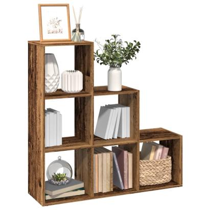Bibliotecă/separator, 3 niveluri  lemn vechi 99x29x99 cm lemn GartenMobel Dekor