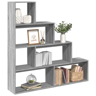 Bibliotecă/separator cameră sonoma gri 143,5x29x143,5cm lemn GartenMobel Dekor