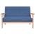 Canapea cu 2 locuri, albastru, material textil GartenMobel Dekor