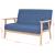 Canapea cu 2 locuri, albastru, material textil GartenMobel Dekor