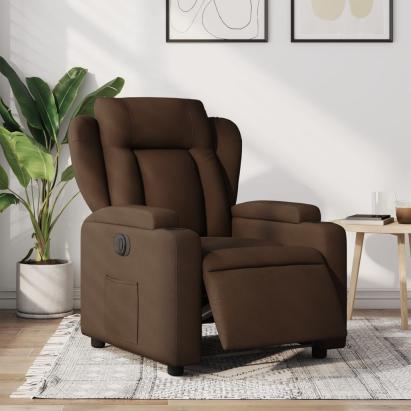 Fotoliu rabatabil electric, maro, material textil GartenMobel Dekor