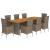 Set mobilier grădină cu perne, 9 piese, gri, poliratan GartenMobel Dekor
