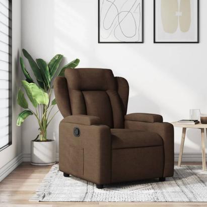 Fotoliu rabatabil, maro, material textil GartenMobel Dekor