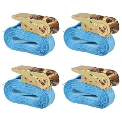 Chingi fixare cu clichet 4 buc, 0,8 tone, 6 m x 25 mm, albastru GartenMobel Dekor