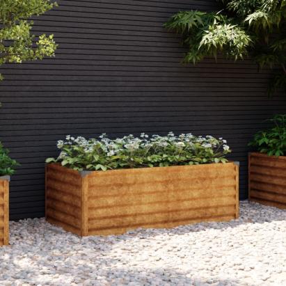 Strat înălțat de grădină, 100x50x36 cm, oțel corten GartenMobel Dekor