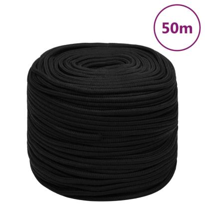 Frânghie de lucru, negru, 10 mm, 50 m, poliester GartenMobel Dekor