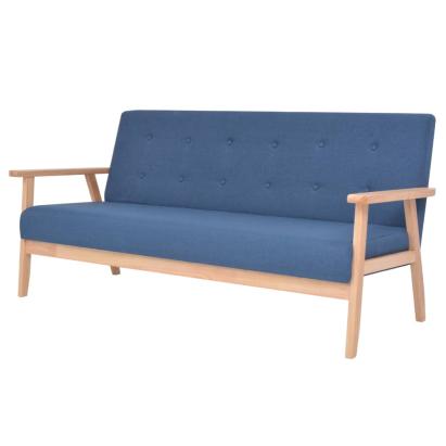 Canapea cu 3 locuri, albastru, material textil GartenMobel Dekor