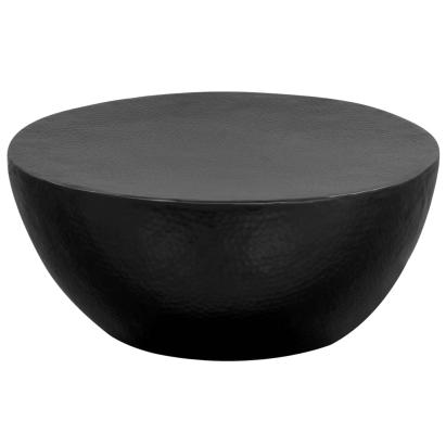 Măsuță de cafea, negru, 70 x 30 cm, aluminiu bătut cu ciocanul GartenMobel Dekor