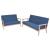 Set cu canapele, 2 piese, material textil, albastru GartenMobel Dekor