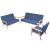 Set cu canapele, 2 piese, material textil, albastru GartenMobel Dekor