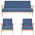 Set de canapele, 3 piese, albastru, material textil GartenMobel Dekor