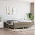 Pat continental cu saltea, gri taupe, 180x200 cm, textil GartenMobel Dekor
