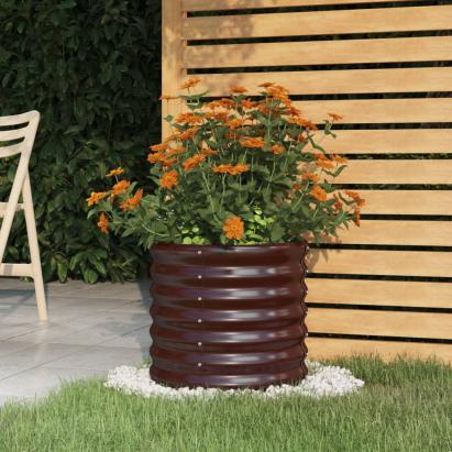 Jardinieră grădină maro 40x40x36 cm oțel vopsit electrostatic GartenMobel Dekor