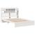 Pat cu bibliotecă fără saltea, alb, 150x200 cm, lemn masiv pin GartenMobel Dekor
