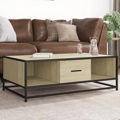 Măsuță cafea stejar sonoma 100x57x35 cm lemn prelucrat și metal GartenMobel Dekor