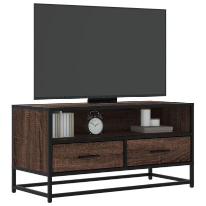 Dulap TV, stejar maro, 80x34,5x40 cm, lemn prelucrat și metal GartenMobel Dekor