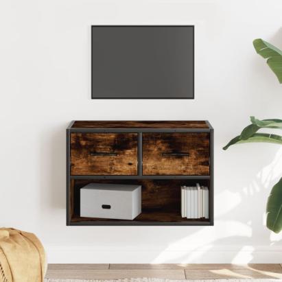 Dulap TV, stejar fumuriu, 60x31x39,5 cm lemn și metal GartenMobel Dekor