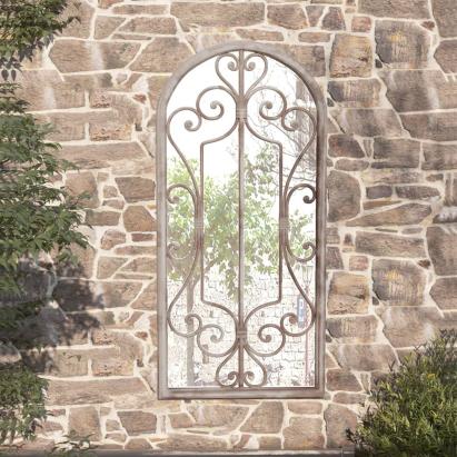 Oglindă de grădină, nisipiu, 100x45 cm, fier, uz exterior GartenMobel Dekor