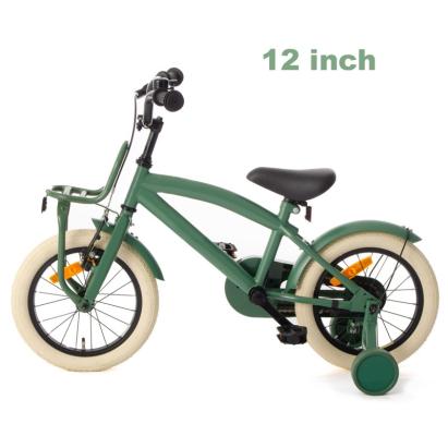 Bicicleta copii, 12 inch, roti ajutatoare detasabile, frane v-brake, scaun si ghidon reglabile, verde MultiMark GlobalProd