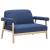 Canapea cu 2 locuri, albastru, material textil GartenMobel Dekor