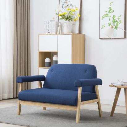 Canapea cu 2 locuri, albastru, material textil GartenMobel Dekor