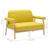 Canapea cu 2 locuri, galben, material textil GartenMobel Dekor