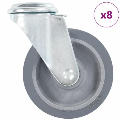 Roți pivotante cu gaură pentru șurub, 8 buc., 100 mm GartenMobel Dekor