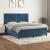 Pat box spring cu saltea, albastru închis, 160x200 cm, catifea GartenMobel Dekor