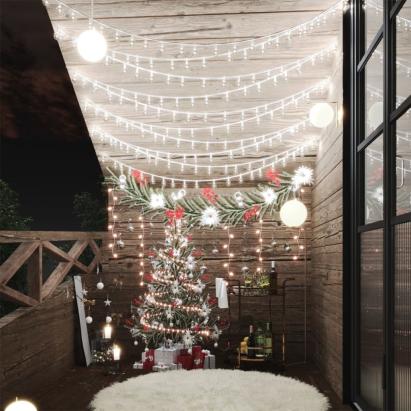 vidalXL Ghirlandă luminoasă, 200 LED-uri, alb rece, 8 funcții, 20 m GartenMobel Dekor