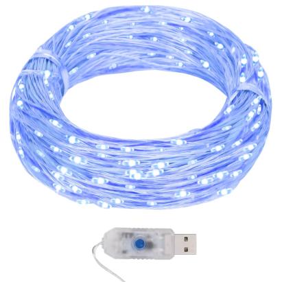 vidalXL Instalație luminoasă 400 micro LED-uri albastru 8 funcții 40 m GartenMobel Dekor