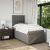 Pat box spring cu saltea, gri taupe, 80x200 cm, textil GartenMobel Dekor