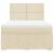Pat box spring cu saltea, crem, 160x200 cm, material textil GartenMobel Dekor