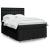Pat box spring cu saltea, negru, 160x200 cm, textil GartenMobel Dekor