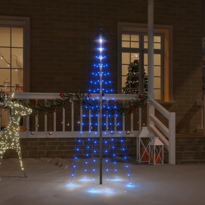 Brad de Crăciun pe catarg, 108 LED-uri, albastru, 180 cm GartenMobel Dekor