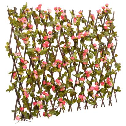  Spalier cu iederă artificială extensibil, roz închis, 180x60 cm GartenMobel Dekor
