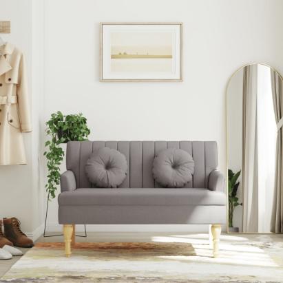 Banchetă cu perne, gri taupe, 113x64,5x75,5 cm, textil GartenMobel Dekor
