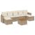 Set canapele de grădină, 8 piese, cu perne, bej, poliratan GartenMobel Dekor