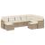 Set canapele de grădină, 9 piese, cu perne, bej, poliratan GartenMobel Dekor