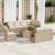 Set canapele de grădină, 9 piese, cu perne, bej, poliratan GartenMobel Dekor