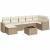 Set canapele de grădină, 8 piese, cu perne, bej, poliratan GartenMobel Dekor