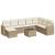 Set canapele de grădină, 9 piese, cu perne, bej, poliratan GartenMobel Dekor