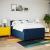 Pat continental cu saltea, albastru, 160x200cm, material textil GartenMobel Dekor