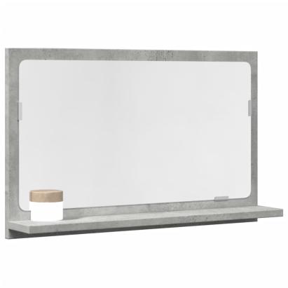 Dulap baie cu oglindă, gri beton, 60x11x37 cm, lemn prelucrat GartenMobel Dekor