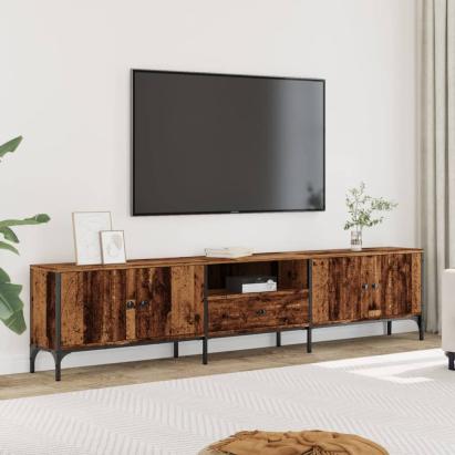 Comodă TV cu sertar, lemn vechi, 200x25x44 cm, lemn prelucrat GartenMobel Dekor